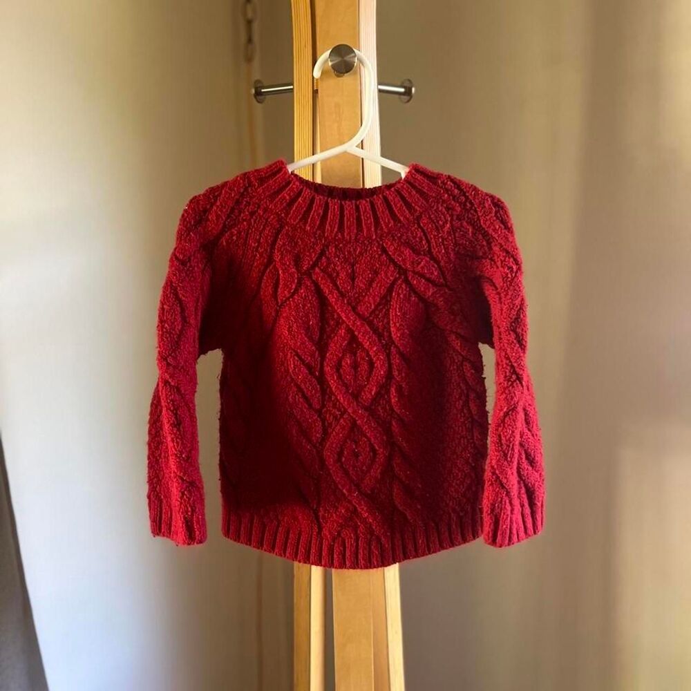 Zara-kids red cable knit sweater